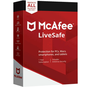McAfee Livesafe 1 Year Unlimited Device