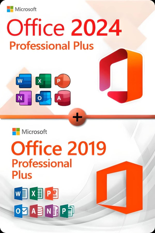 Microsoft Office 2024 Professional Plus + Microsoft Office 2019 Professional Plus license for 3 devices