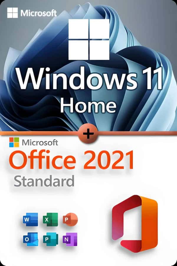Microsoft Windows 11 Home + Microsoft Office 2021 Standard license for 3 devices