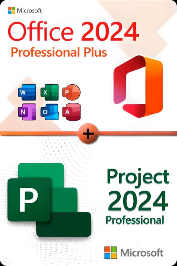 Microsoft Office 2024 Professional Plus + Microsoft Project 2024 Professional voor 3 apparaten